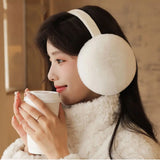 Korean Soft Plush Warm Solid Color Earmuffs Men Women Adults Autumn Winter Foldable Thicken Earmuffs Cute Simple Earlap