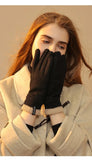 New Winter Cashmere Gloves Women's Outdoor Windproof Cycling Fleece-Lined Thermal Touch Screen Gloves Knitted Wrist Mouth