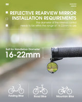 WEST BIKING Bicycle Rearview Mirror Handlebar End Mirror Small Convex Cycling Mirror 360 Flexible MTB Road Bike Accessories