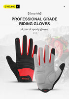 Cycling Full Finger Gloves Touch Screen Anti-slip Bicycle Lycra Fabric Mittens Bicicleta Road Bike Long Glove