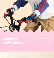 Kids Cycling Gloves Half Finger Skate Child Mountain Bike Bicycle Gloves Sports Gloves for Boys and Girls Children