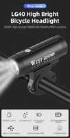 WEST BIKING Bike Light Headlight 400/800Lm Waterproof USB Rechargeable MTB Front Lamp Head Lights Bicycle Flash Torch