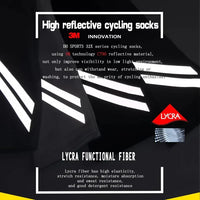 Cycling Socks Reflective New DH Highly Cycling Sports Running Fitness Moisture Wicking Lycra Breathable Mid-Calf Socks