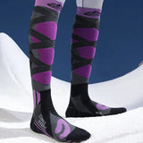 1Pair Ski Socks Cold Weather Socks for Snowboarding Snow Thermal Knee-high Warm Socks Hunting