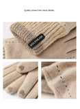 New Winter Cashmere Gloves Women's Outdoor Windproof Cycling Fleece-Lined Thermal Touch Screen Gloves Knitted Wrist Mouth