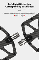 GUB GC086/GC087 Bicycle Carbon Fiber Triple Bearing Pedals Road Bike MTB Wider Tread Pedals Lightweight Bicycle Components