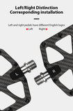 GUB GC086/GC087 Bicycle Carbon Fiber Triple Bearing Pedals Road Bike MTB Wider Tread Pedals Lightweight Bicycle Components