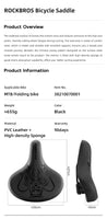 ROCKBROS Bicycle Saddle Cushion PVC Leather Surface Breathable Bike Saddle Silicone Cushion Cycling Seat Shock Absorbing Cushion