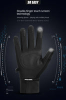 Winter Cycling Gloves for Men's Warm Outdoor Sports Windproof Anti Slip Waterproof Velvet Touchable Screen Gloves Gloves