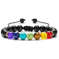 Seven Chakras Braid Beads Bracelet Lazurite Tiger Eye Stone Nature Stone Yoga Energy Bracelet Unisex Sports Bracelet Jewelry