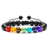 Seven Chakras Braid Beads Bracelet Lazurite Tiger Eye Stone Nature Stone Yoga Energy Bracelet Unisex Sports Bracelet Jewelry