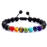 Seven Chakras Braid Beads Bracelet Lazurite Tiger Eye Stone Nature Stone Yoga Energy Bracelet Unisex Sports Bracelet Jewelry