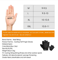 WEST BIKING Half Finger Cycling Gloves Anti Slip Motorcycle MTB Road Bike Gloves Men Sport Fitness Bicycle Fingerless Gloves