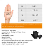 WEST BIKING Half Finger Cycling Gloves Anti Slip Motorcycle MTB Road Bike Gloves Men Sport Fitness Bicycle Fingerless Gloves