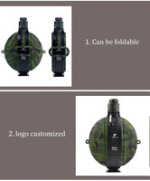 Collapsible Military Water Bottle Silicone Water Kettle Canteen with Compass Foldable Water Bottle for Traveling Hiking Camping