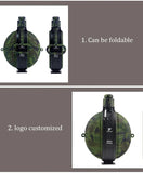 Collapsible Military Water Bottle Silicone Water Kettle Canteen with Compass Foldable Water Bottle for Traveling Hiking Camping