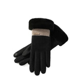 Soft Winter Thermal Gloves Windproof Full Finger Women's Plush Gloves Warm Equipment Thicken Cashmere Elastic Mittens Sports