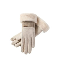 Soft Winter Thermal Gloves Windproof Full Finger Women's Plush Gloves Warm Equipment Thicken Cashmere Elastic Mittens Sports