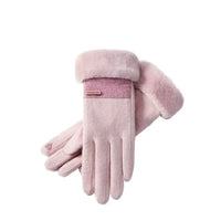 Soft Winter Thermal Gloves Windproof Full Finger Women's Plush Gloves Warm Equipment Thicken Cashmere Elastic Mittens Sports