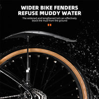 WEST BIKING 26-29 Inch MTB Fender Set Stable Front Mudguard Adjustable Rear Aileron Widened Mud Flaps XC Bicycle Accessories