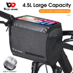 WEST BIKING 4.5L Bike Handlebar Bag 7.5 Inch Touch Screen Phone Bag Insulated Bicycle Cooler Bag MTB Road Cycling Accessories
