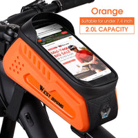 WEST BIKING Bicycle Bag Frame Front Top Tube Cycling Bag Waterproof 7.4" Phone Case Touchscreen Bag MTB Road Bike Accessories