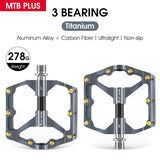 Aluminum Alloy Carbon Fiber Axis Bicycle Pedals Mountain Road Bike BMX MTB Pedals Platform Flat Pedals 3 Bearings Ultralight