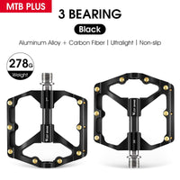 Aluminum Alloy Carbon Fiber Axis Bicycle Pedals Mountain Road Bike BMX MTB Pedals Platform Flat Pedals 3 Bearings Ultralight