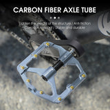 Aluminum Alloy Carbon Fiber Axis Bicycle Pedals Mountain Road Bike BMX MTB Pedals Platform Flat Pedals 3 Bearings Ultralight