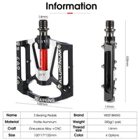 Aluminium Alloy Bicycle Pedals BMX MTB Road Bike Pedals Ultralight Anti-Slip Sealed Bearing