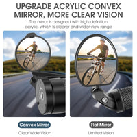 WEST BIKING Bicycle Rearview Mirror Handlebar End Mirror Small Convex Cycling Mirror 360 Flexible MTB Road Bike Accessories