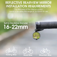 WEST BIKING Bicycle Rearview Mirror Handlebar End Mirror Small Convex Cycling Mirror 360 Flexible MTB Road Bike Accessories