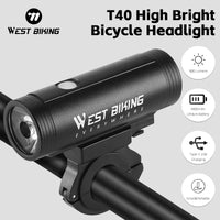 WEST BIKING Bike Light Headlight 400/800Lm Waterproof USB Rechargeable MTB Front Lamp Head Lights Bicycle Flash Torch