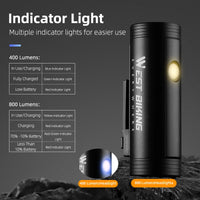 WEST BIKING Bike Light Headlight 400/800Lm Waterproof USB Rechargeable MTB Front Lamp Head Lights Bicycle Flash Torch