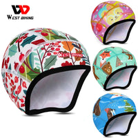 WEST BIKING Children Sports Cap Boys Girls Winter Warm Windproof Ear Protection Cycling Ski Helmet Liner Running Kid Cartoon Cap