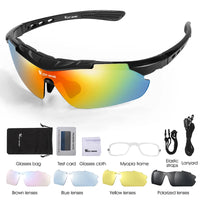 WEST BIKING Cycling Glasses Polarized Glasses 5 lens Outdoor Bicycle Sunglasses MTB Road Bike Ciclismo Men Women Cycling Eyewear