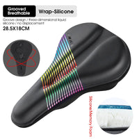 Gel Silicone Bicycle Saddle Cover MTB Road Bike Seat Cushion Cover Waterproof PU Leather Thicken Memory Foam Anti-Slip