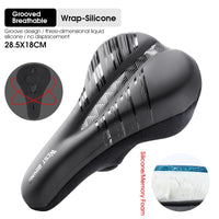 Gel Silicone Bicycle Saddle Cover MTB Road Bike Seat Cushion Cover Waterproof PU Leather Thicken Memory Foam Anti-Slip