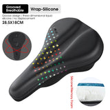 Gel Silicone Bicycle Saddle Cover MTB Road Bike Seat Cushion Cover Waterproof PU Leather Thicken Memory Foam Anti-Slip