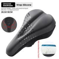 Gel Silicone Bicycle Saddle Cover MTB Road Bike Seat Cushion Cover Waterproof PU Leather Thicken Memory Foam Anti-Slip