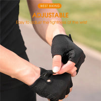 WEST BIKING Half Finger Cycling Gloves Anti Slip Motorcycle MTB Road Bike Gloves Men Sport Fitness Bicycle Fingerless Gloves