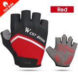 WEST BIKING Half Finger Cycling Gloves Shockproof Wear Resistant Breathable MTB Road Bicycle Gloves Men Women Sports Bike Gloves