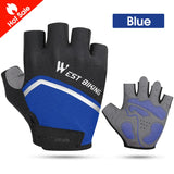 WEST BIKING Half Finger Cycling Gloves Shockproof Wear Resistant Breathable MTB Road Bicycle Gloves Men Women Sports Bike Gloves