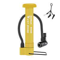 WEST BIKING MINI Bike Pump MTB Tire Inflator With Extension Hose Schrader Air Valve Portable Floor Pump Balloon Ball Inflator