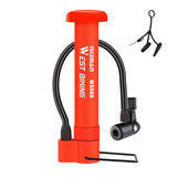 WEST BIKING MINI Bike Pump MTB Tire Inflator With Extension Hose Schrader Air Valve Portable Floor Pump Balloon Ball Inflator