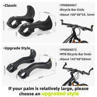 WEST BIKING MTB Handle Bar Ends Ergonomic 22.2mm Universal Moutain Bike Ultralight Nylon Fiber Cycling Small Auxiliary Handlebar