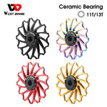 WEST BIKING MTB Rear Derailleur CNC Pulley Wheel 11T 13T Ceramic Bearing Lightweight Road Bike Rear Shifter Switch Rollers