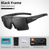 WEST BIKING Myopic Polarized Square Sunglasses Men Photochromic Cycling Fit Over Glasses Driving Fishing UV400 Bicycle Goggles