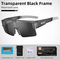 WEST BIKING Myopic Polarized Square Sunglasses Men Photochromic Cycling Fit Over Glasses Driving Fishing UV400 Bicycle Goggles