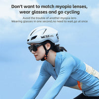 WEST BIKING Myopic Polarized Square Sunglasses Men Photochromic Cycling Fit Over Glasses Driving Fishing UV400 Bicycle Goggles